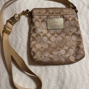Coach Signature Beige Crossbody Bag